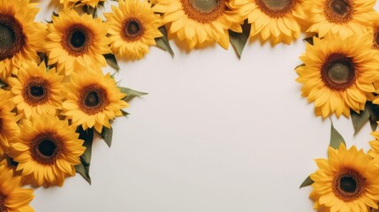 sunflower border frame background with free copy space
