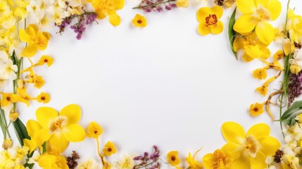 Buttercup banner background with orchid and decor above and below