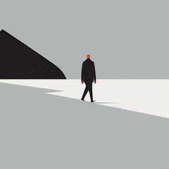 Vector Men walking Generative Ai