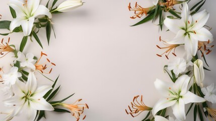 banner background with Lily and decor on the edges