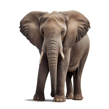 african elephant on a transparent background. AI generator
