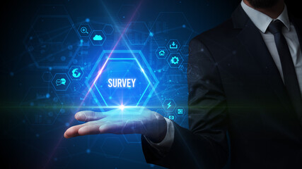 Man hand holding social inscription