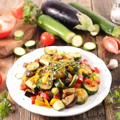 eggplant, onion, zucchini with spicy tomato sauce- French ratatouille