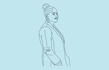 hand drawn illustration of a person in white