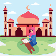 Eid Mubarak Concept Vector Illustration