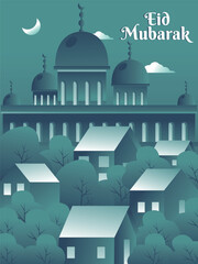 Eid Mubarak Concept Vector Illustration