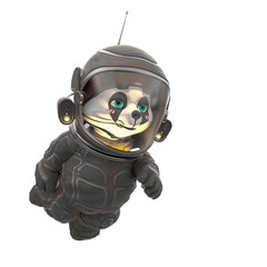 teddy bear astronaut cartoon is floating forward © DM7