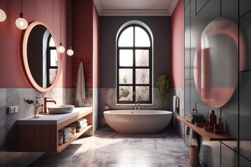 Exquisite Designer Bathroom with High-End Luxurious Amenities and Elegant Decor..
