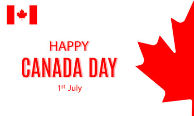 Happy Canada Day background with red maple leaf