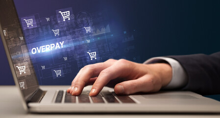 Businessman working on laptop concept