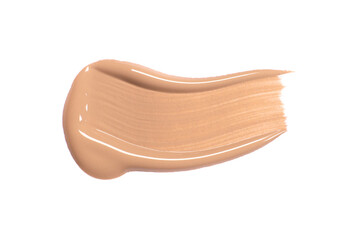 Smear of makeup foundation or concealer or primer isolated on white - obrazy, fototapety, plakaty
