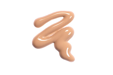 Smear of beige foundation isolated on white