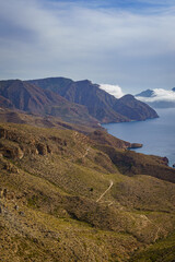 Views of the Mediterranean Sea, Cala Salitrona, Cartagena coast. Murcia. Spain