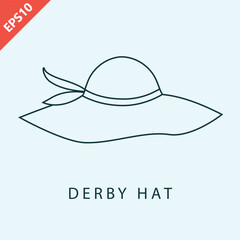 Hand drawn Kentucky derby hats design vector flat isolated illustration