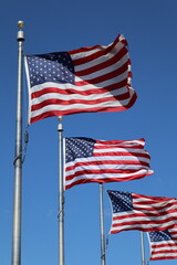Multiple American Flags, Washington Monument