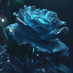 blue rose petals (AI generated - FREE copyright)