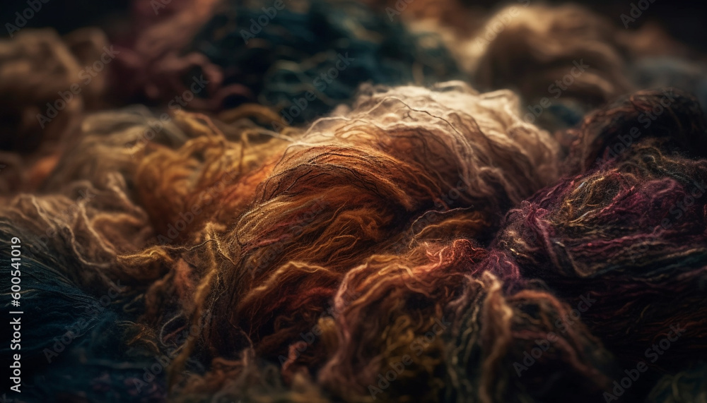 Aufkleber fluffy wool in multi colored abstract pattern generated by ai