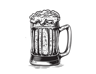 Beer hand drawn illustrations, vector.	
