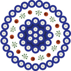 Bolesławiec Polish pottery round vector pattern