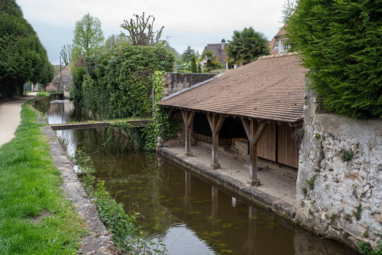 Village of Chevreuse south of Paris in France, with its typical medieval architecture