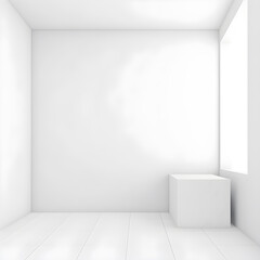 White Empty Room Photo Generative AI