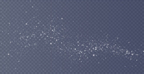 Bokeh light lights effect background. White png dust light. Christmas background of shining dust Christmas glowing light bokeh confetti and spark overlay texture for your design.	