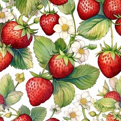 Strawberry seamless background