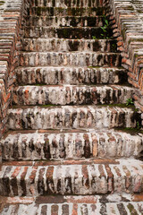 Old brick staircase in an ancient building in the old city of Tbilisi.