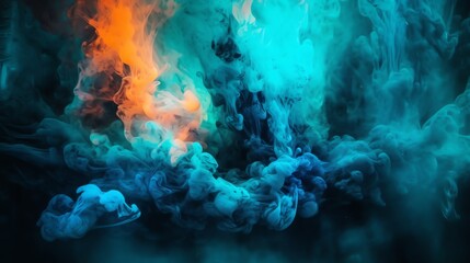 Abstract Color Splash Background. High Detail Burst of Vibrant Smoke. 3D Amorphous Multi Color Cloud. Colorful Liquid Smoke.

