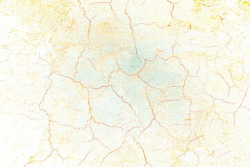 Obraz premium cracked plaster on the wall, changed color scheme, wall background.