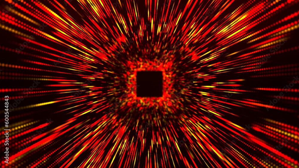 Poster colorful tunnel background. abstract digital background. big data visualization. data flow informati