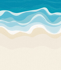 vector illustration of a summer day for the background of summer time and summer vibes, the background of a tropical beach. sand and waves