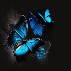 butterfly on black background (AI generated - FREE copyright)