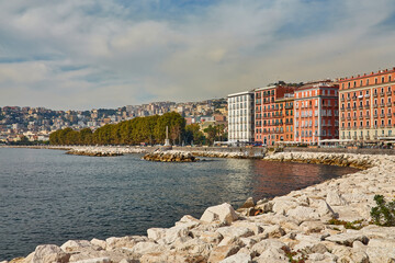 View of the eastern part of Naples city and the Gulf of Naples.