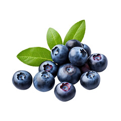 Fototapeta premium blueberries isolated on a transparent background, generative ai