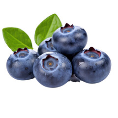blueberries isolated on a transparent background, generative ai