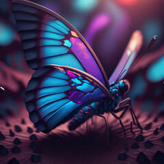 Fototapeta na wymiar butterfly on a flower (AI generated - FREE copyright)