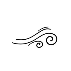 Wind doodle line shape vector