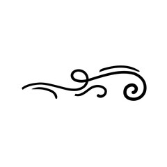 Wind doodle line shape vector