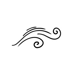 Wind doodle line shape vector