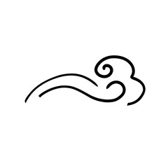 Wind doodle line shape vector