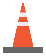 TRAFFIC CONE IN FULL COLOR, WITHOUT DELINEATION