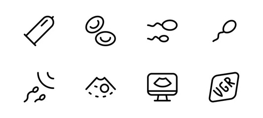 fertility pregnancy icon vector set design with Editable Stroke. Line, Solid, Flat Line, thin style and Suitable for Web Page, Mobile App, UI, UX design.