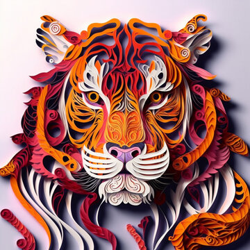 paper quilling of full portrait Chinese zod, Generative AI