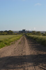 camino de tierra en una zona rural en mitad de la mañana