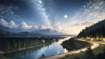 Stunning Nighttime Landscapes: Capturing the Beauty of Nature, Fantasy, and Abstract Art in Ultra-Detailed Quality