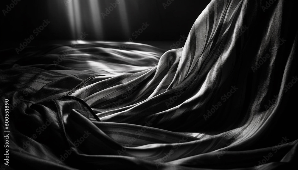 Poster smooth silk bedding with rippled wave pattern generated by ai