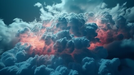 Fototapeta na wymiar Abstract 3d Colorful Glowing Clouds Background. High Detail. 3D Amorphous Multi Color Cloud. 