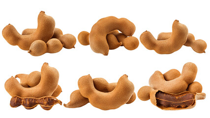 tamarind, isolated on white background, full depth of field