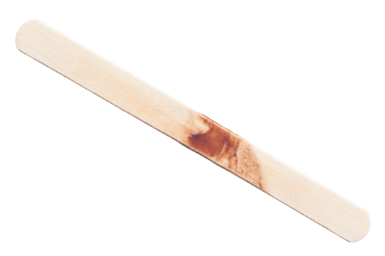wooden stick from ice cream, isolated on white background